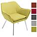 Poltroncina Lounge Moderna Caracas In Tessuto Con Seduta Removibile - Sedia Salotto Design Imbottita Con Braccioli - Lounge Chair Verde - Foto miniatura 1