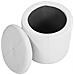 Pouf Contenitore In Ecopelle Bianco 38 X 40 Cm Maryland - Foto miniatura 7