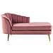 Chaise Longue Sinistra In Velluto Rosa Allier - Foto miniatura 1