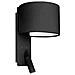 Lampada Da Parete Nera Con Paralume 1x E27 Con Luce Di Lettura 3w - Foto miniatura 1