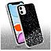 Custodia Compatibile Con Apple Iphone 11 Pro In Nero Con Glitter - Coperchio Protettivo In Silicone Tpu Flessibile Con Glitter Scintillanti - Foto miniatura 3