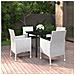 Set Da Pranzo Da Giardino 5 Pz Con Cuscini Polyrattan E Vetro - Foto miniatura 1