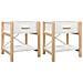 Tavolini da Letto 2pz Bianchi 42x38x45 cm in Legno Multistrato - Foto miniatura 2