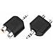 To-ad-104 Adattatore Audio Jack 3,5mm Maschio To 2x Rca Femmina Black - Foto miniatura 2