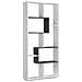 Libreria Fremont, Mobile Portalibri Multiposizione Con 8 Scomparti, Scaffale Da Ufficio, Scaffale Divisorio Per Camera, 80x25h180 Cm, Bianco E Ossido - Foto miniatura 2