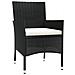 Set Bistrò Da Giardino 5 Pz Con Cuscini In Polyrattan Nero - Foto miniatura 4