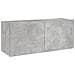Mobile Tv A Parete Con Luci Led Grigio Cemento 100x35x41 Cm - Foto miniatura 3