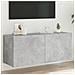 Mobile Tv A Parete Con Luci Led Grigio Cemento 100x35x41 Cm - Foto miniatura 1