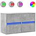 Mobile Tv A Parete Con Luci Led Grigio Cemento 80x31x45 Cm - Foto miniatura 2