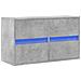 Mobile Tv A Parete Con Luci Led Grigio Cemento 80x31x45 Cm - Foto miniatura 3