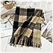 Sciarpa Tipo Cashmere Con Motivo A Quadri E Frange Intrecciate Brown - Foto miniatura 2