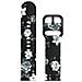 Cinturino Per Orologio In Silicone Per Samsung Galaxy Watch Gray Flowers On Black Background 20 Mm - Foto miniatura 2