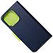 Custodia A Libro Book Cover Case Per Apple Iphone 16 Pro Max Navy-lime - Foto miniatura 3
