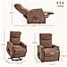 Poltrona Relax Alzapersona con 8 Punti Massaggio, Reclinazione a 135° e 2 Telecomandi, Marrone - Foto miniatura 4