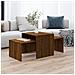 Lusso Casadino -  Set Tavolini Salotto Rovere Marrone 100x48x40 Cm Multistrato - Foto miniatura 7