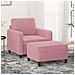 Poltrona con Poggiapiedi Rosa 60 cm Velluto - Foto miniatura 2