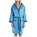 Accappatoio Con Cappuccio Spugnissima Tecno Bicolor In Microfibra Colore Turchese Misura L - Foto miniatura 2