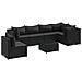 Set Salotto da Giardino con Cuscini 7pz Nero Polyrattan - Foto miniatura 1