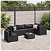 Set Salotto da Giardino con Cuscini 7pz Nero Polyrattan - Foto miniatura 2