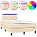 Letto a Molle con Materasso e LED Crema 120x190 cm in Tessuto - Foto miniatura 1