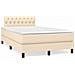 Letto a Molle con Materasso e LED Crema 120x190 cm in Tessuto - Foto miniatura 2