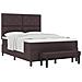 Letto con Rete e Materasso & Panca Marrone Scuro 160x200 cm Tessuto - Foto miniatura 1