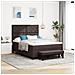 Letto con Rete e Materasso & Panca Marrone Scuro 160x200 cm Tessuto - Foto miniatura 2