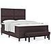 Letto con Rete e Materasso & Panca Marrone Scuro 160x200 cm Tessuto - Foto miniatura 4