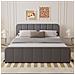 Tampa Letto Con Box Contenitore 140x190cm In Velluto Grigio - Foto miniatura 1
