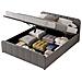 Tampa Letto Con Box Contenitore 140x190cm In Velluto Grigio - Foto miniatura 4