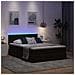 Letto con contenitore e LED Nero 140 x 200 cm Velluto - Foto miniatura 5