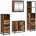 Set di mobili per il bagno con cassetto 4 pcs Legno vecchio - Foto miniatura 1