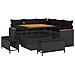 Set Divano da Giardino con cuscino 8 pcs Nero Poly Rattan - Foto miniatura 1