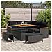 Set Divano da Giardino con cuscino 8 pcs Nero Poly Rattan - Foto miniatura 2