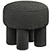 Canberra - Pouf Rotondo In Chenille Antracite Ø43x43 Cm - Foto miniatura 1