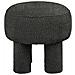 Canberra - Pouf Rotondo In Chenille Antracite Ø43x43 Cm - Foto miniatura 2