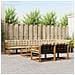 Set di divani da esterno con cuscino 9 pcs Naturale e Beige - Foto miniatura 2