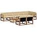 Set di divani da esterno con cuscino 9 pcs Naturale e Beige - Foto miniatura 3