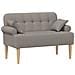 Loveseat con bottoni imbottiti Tortora 120 x 65 x 79 cm Tessuto - Foto miniatura 1