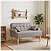 Loveseat con bottoni imbottiti Tortora 120 x 65 x 79 cm Tessuto - Foto miniatura 2