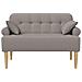Loveseat con bottoni imbottiti Tortora 120 x 65 x 79 cm Tessuto - Foto miniatura 3