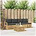 Set di divani da esterno 5 pcs Bianco e Antracite Poliestere - Foto miniatura 2