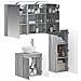 Set di mobili per il bagno 4 pcs Sonoma grigio - Foto miniatura 2