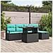 Set Divano da Giardino 6 pz Nero polyrattan - Foto miniatura 6