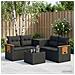 Set di divani 6 pz Nero Rattan sintetico e Acciaio - Foto miniatura 7