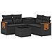 Set di divani 6 pz Nero Rattan sintetico e Acciaio - Foto miniatura 1