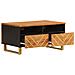 Tavolino Da Salotto Marrone E Nero 80x54x40 Cm Legno Di Mango - Foto miniatura 3
