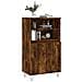 Credenza Rovere Fumo 60x36x110 Cm In Legno Multistrato - Foto miniatura 3