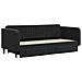 Divano Letto Estraibile Con Cassetti Nero 90x200 Cm In Velluto - Foto miniatura 2