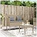 Panca da Giardino con Cuscini Beige in Polyrattan - Foto miniatura 5